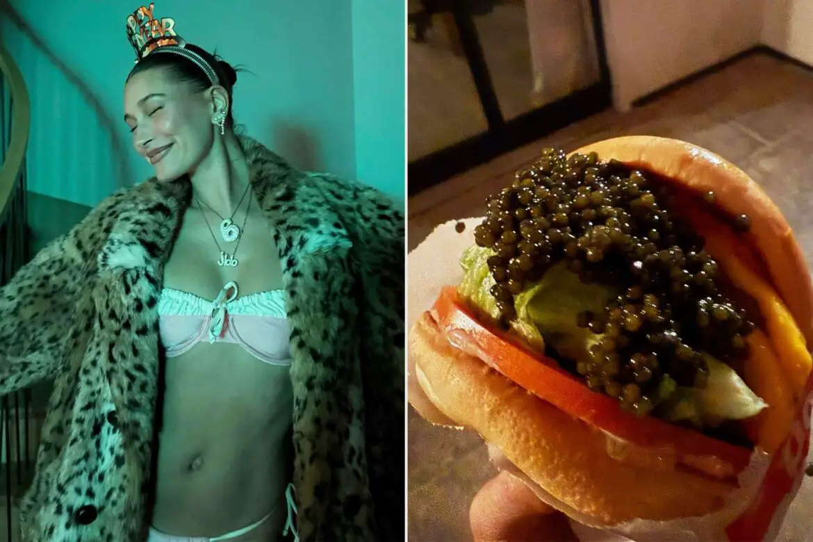 Hailey Bieber Welcomes 2025 Wearing a Bikini and Eating a Burger ArticlePure