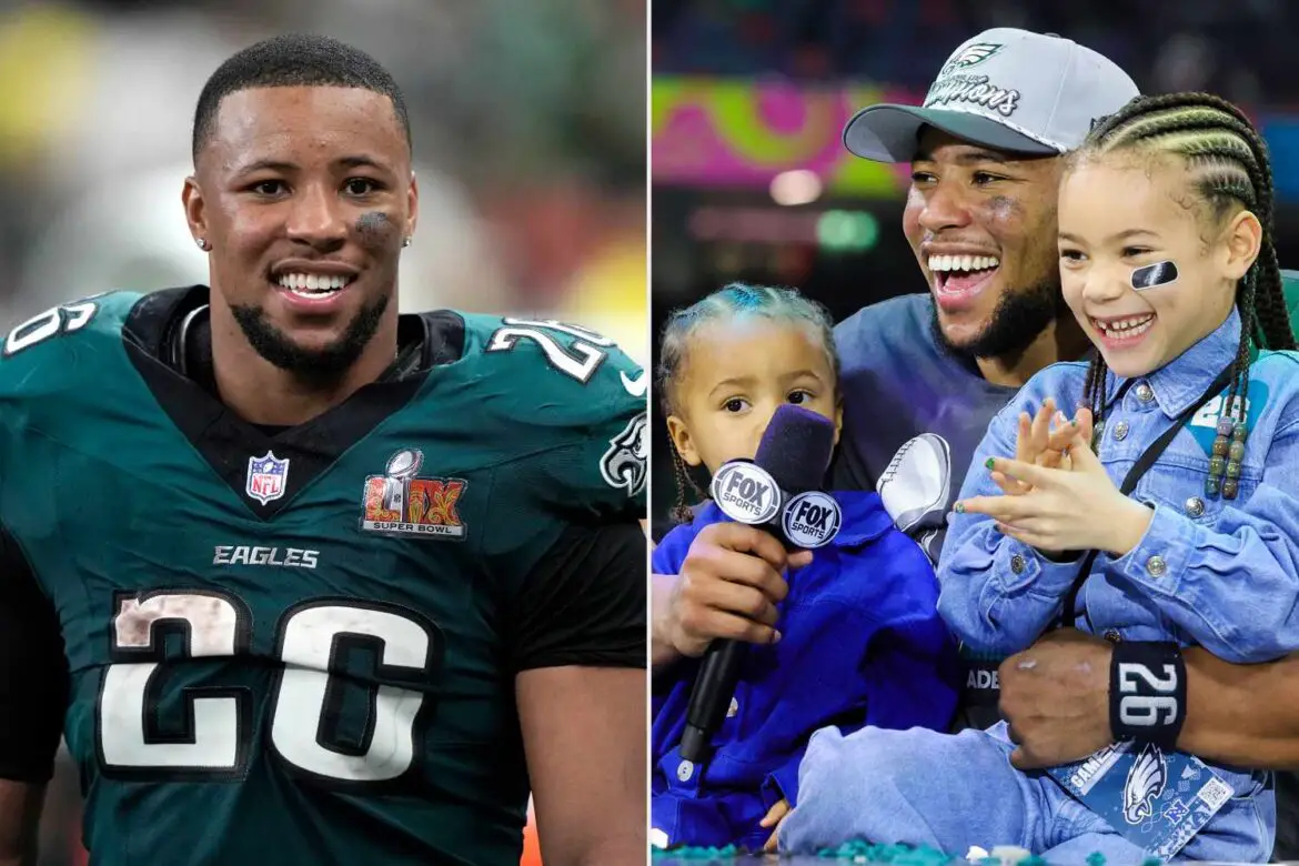 Saquon Barkley Joined by Daughter to Celebrate 2025 Super Bowl Win ArticlePure