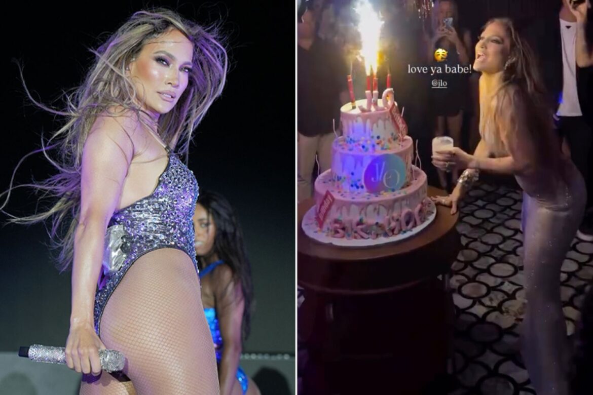 Jennifer Lopez Celebrates Her 56th Birthday with Sexy Silver Dress and 3-Tier Cake ArticlePure